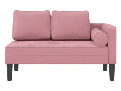 Chaise longue com almofadões veludo rosa PT564969