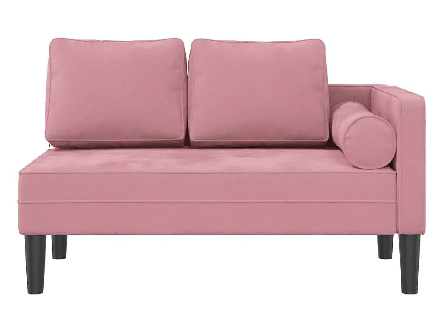 Chaise longue com almofadões veludo rosa PT564969