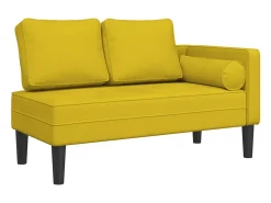 Chaise longue com almofadões veludo amarelo PT220922