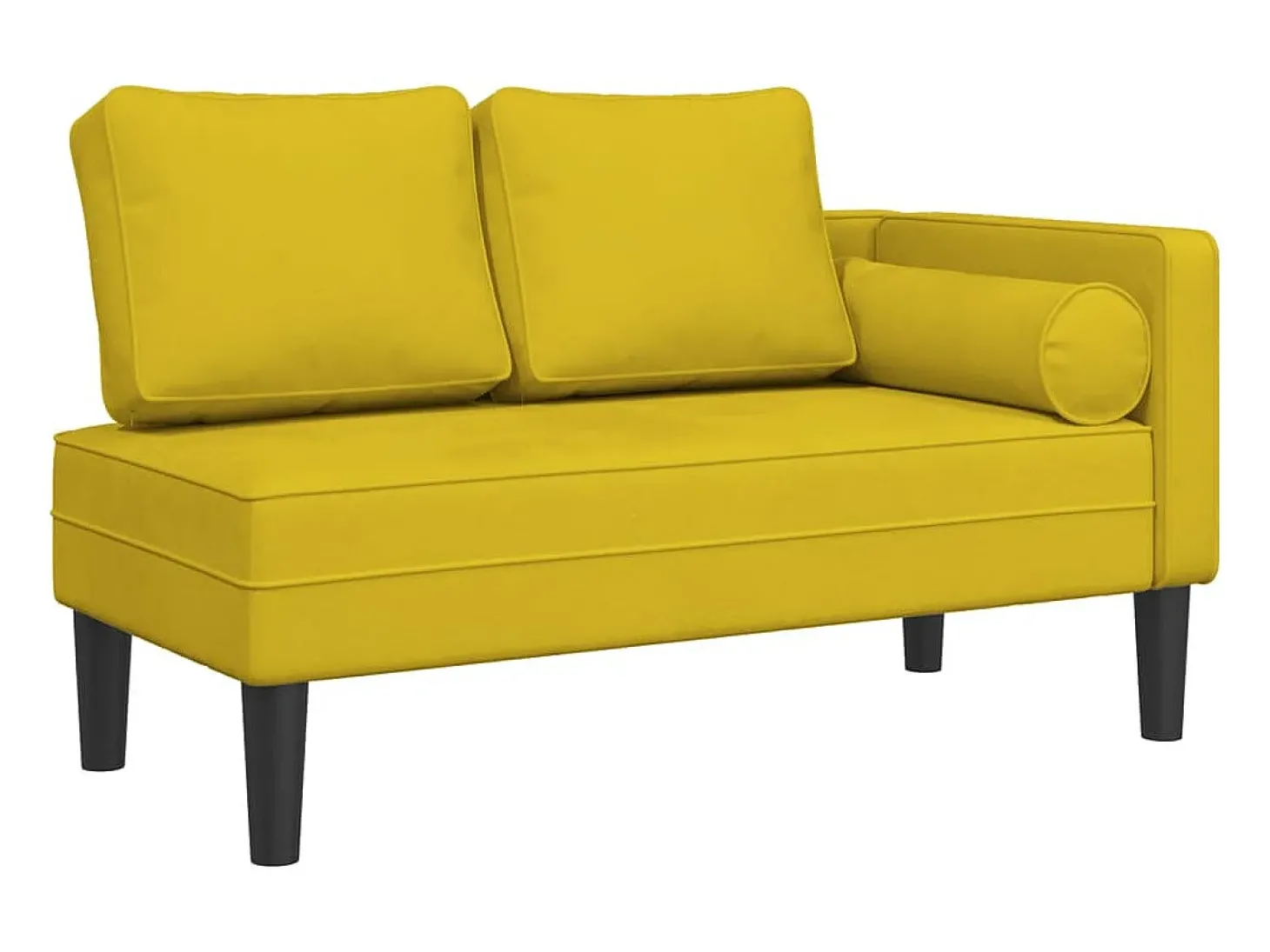 Chaise longue com almofadões veludo amarelo PT220922