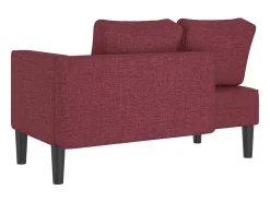 Chaise longue com almofadões tecido vermelho tinto PT925247
