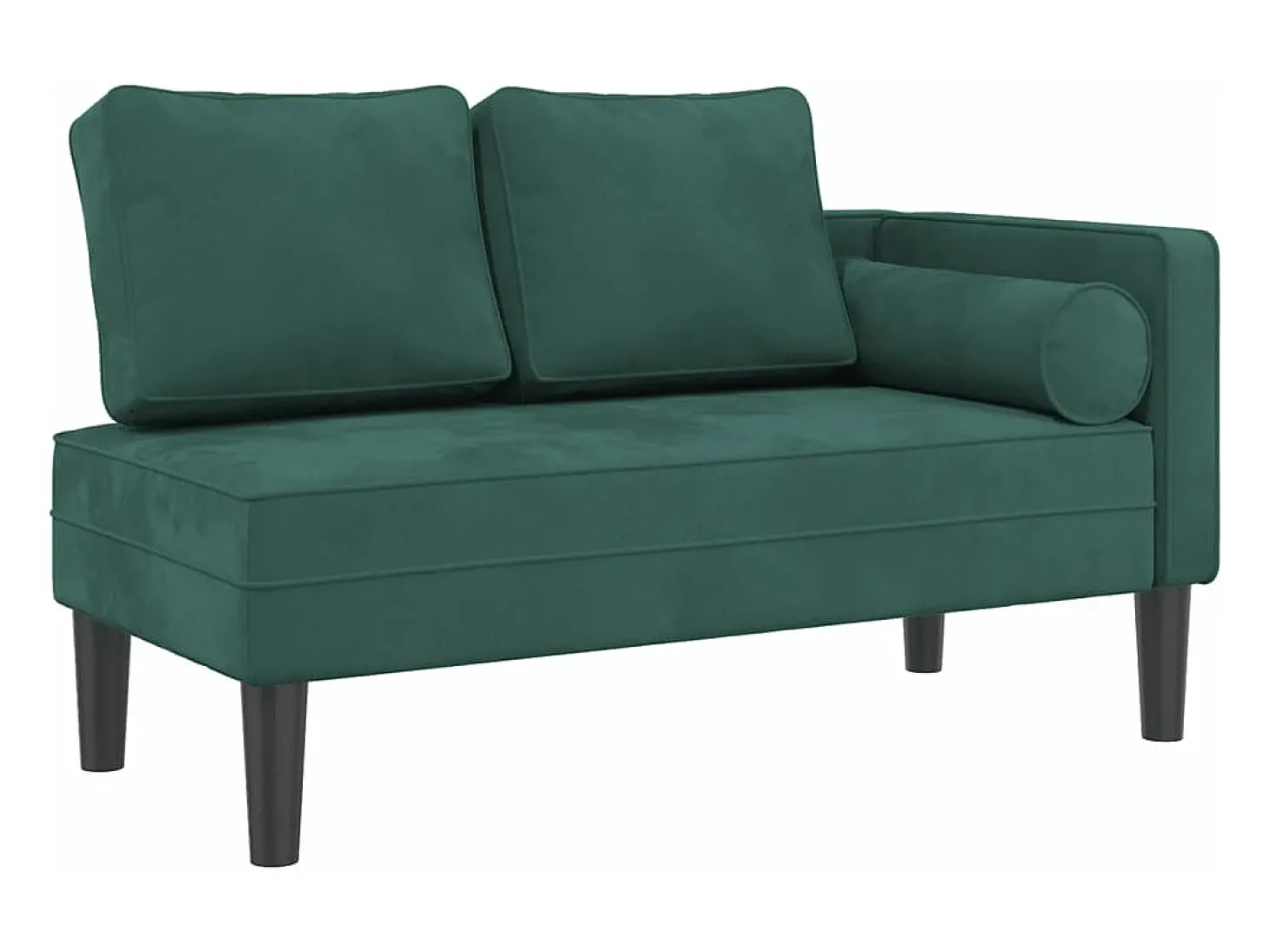 Chaise longue com almofadões veludo verde-escuro PT593667