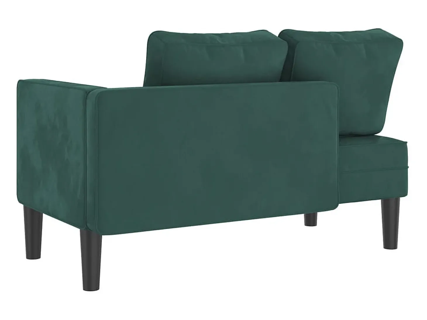 Chaise longue com almofadões veludo verde-escuro PT593667