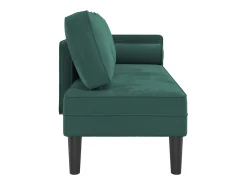 Chaise longue com almofadões veludo verde-escuro PT593667