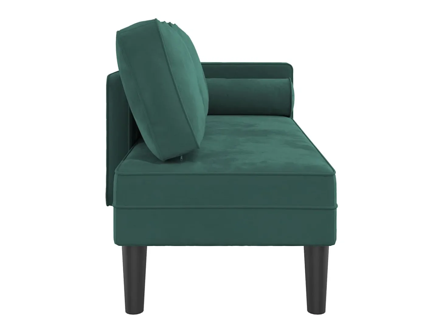 Chaise longue com almofadões veludo verde-escuro PT593667