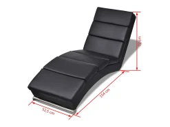 Chaise longue couro artificial preto PT631666