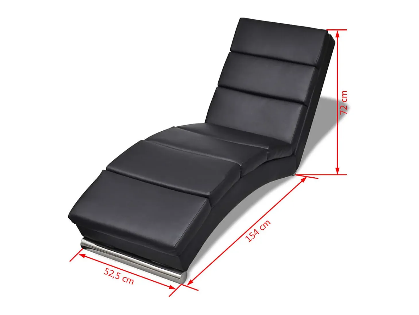 Chaise longue couro artificial preto PT631666