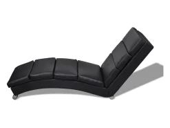 Chaise longue couro artificial preto PT631666