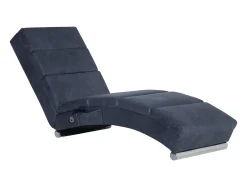 Chaise longue de massagens camurça artificial cinzento PT474682