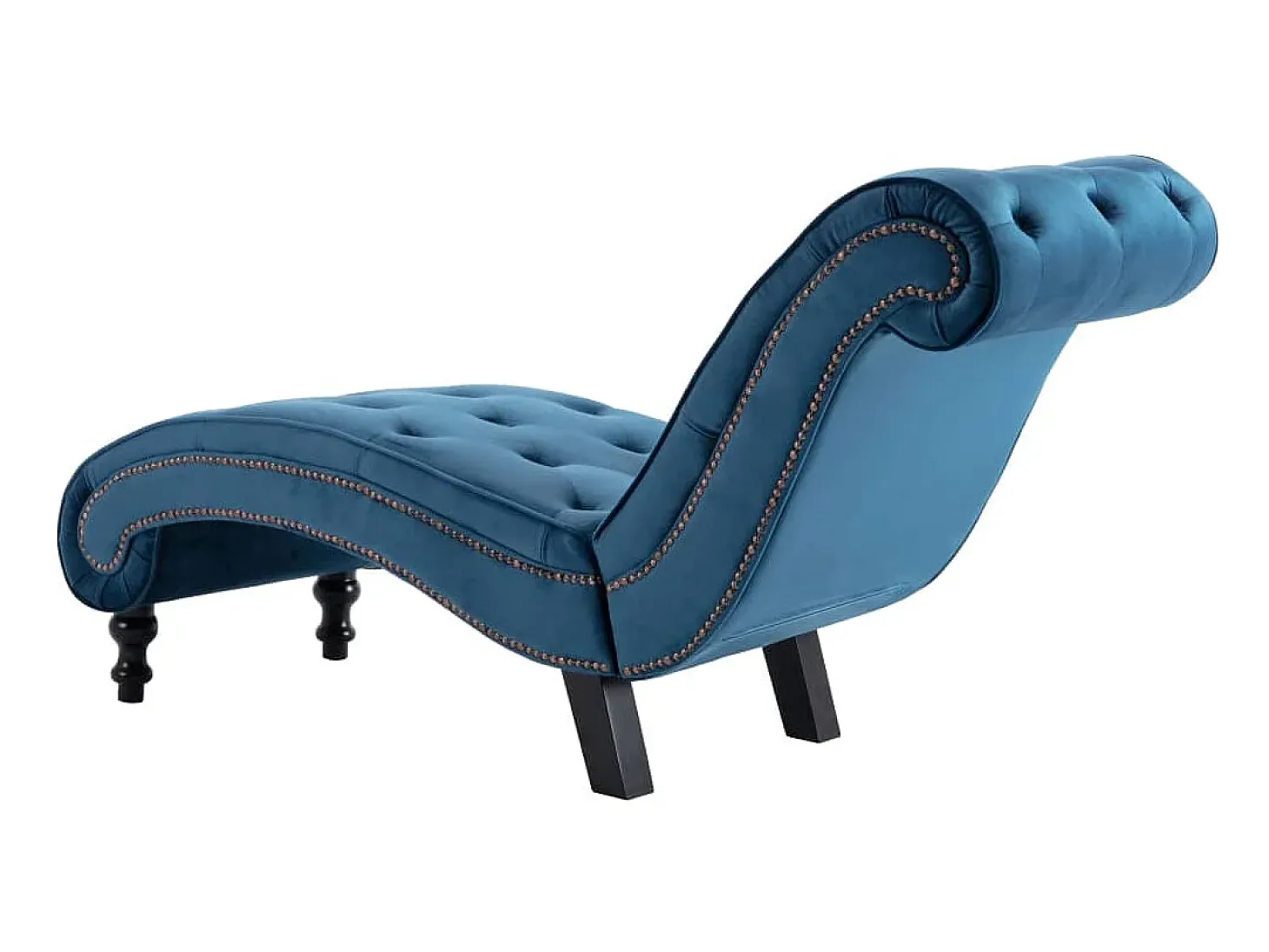 Chaise longue em veludo azul PT524823