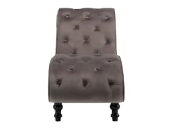 Chaise longue em veludo cinzento PT463446