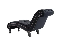Chaise longue em veludo preto PT800057