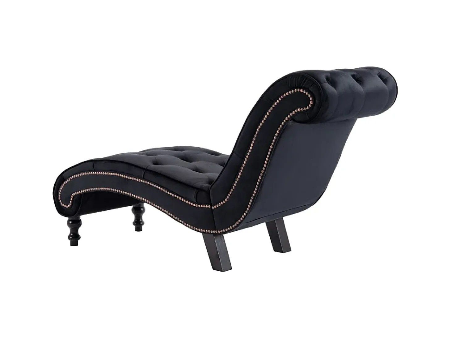 Chaise longue em veludo preto PT800057