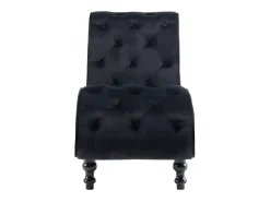 Chaise longue em veludo preto PT800057