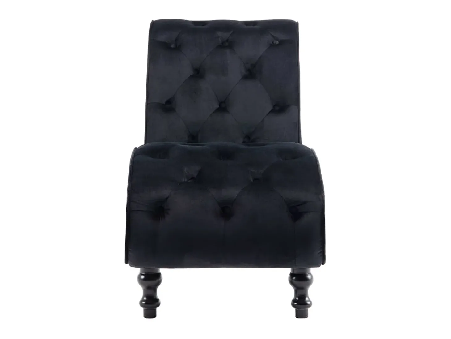 Chaise longue em veludo preto PT800057