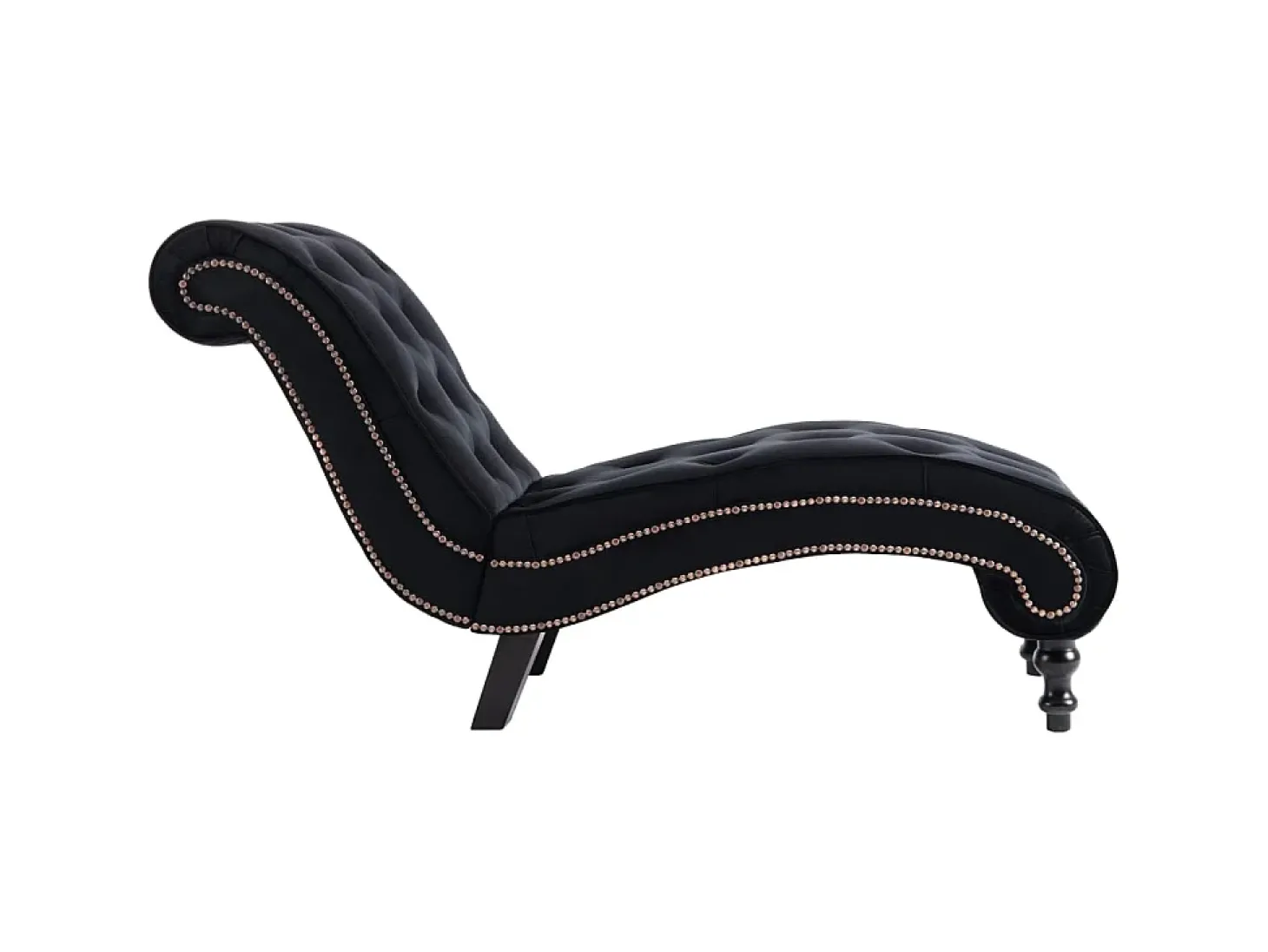 Chaise longue em veludo preto PT800057