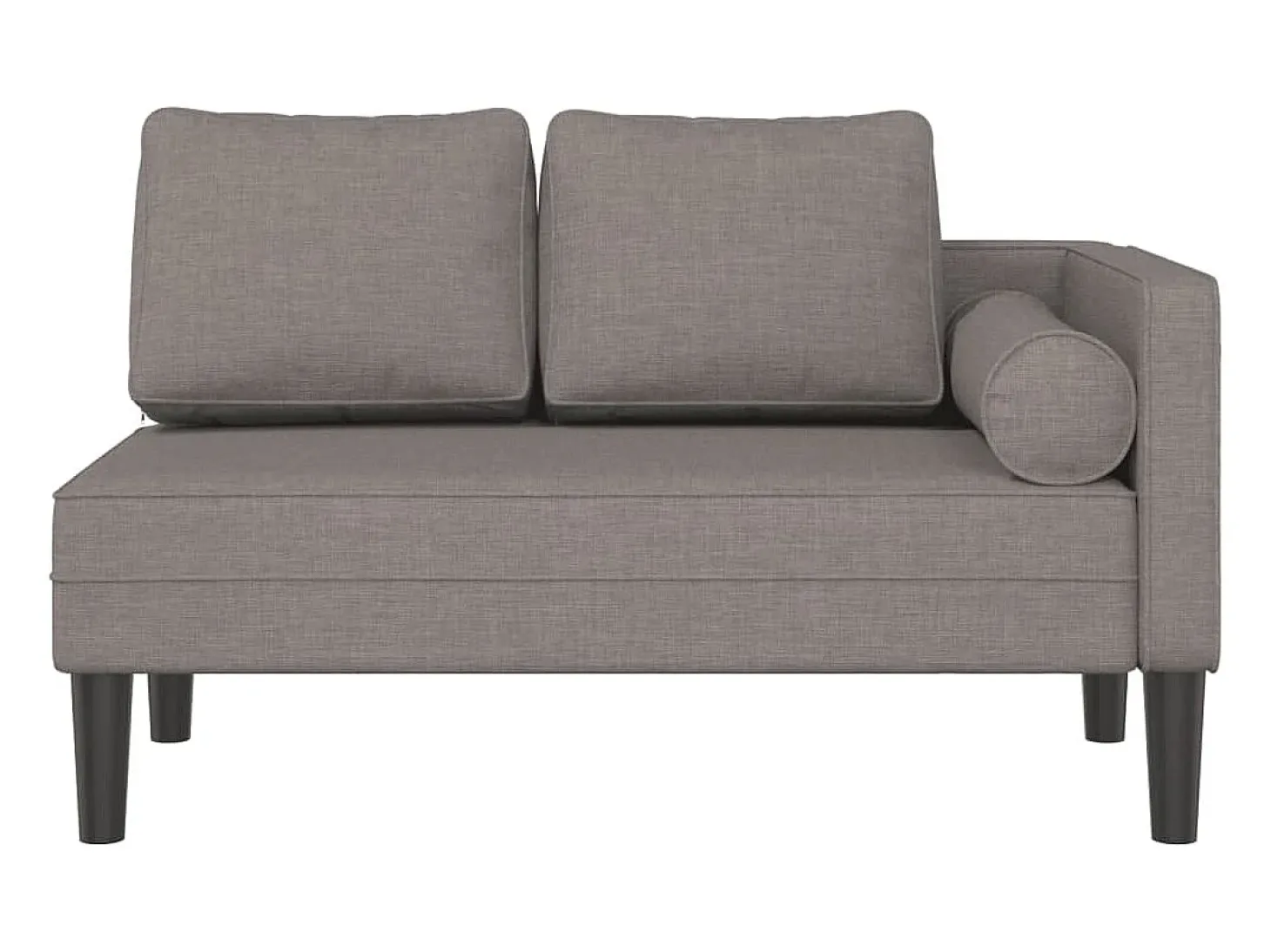 Chaise lounge com almofadões tecido cinzento-acastanhado PT322821