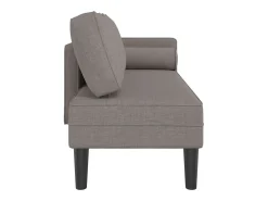 Chaise lounge com almofadões tecido cinzento-acastanhado PT322821