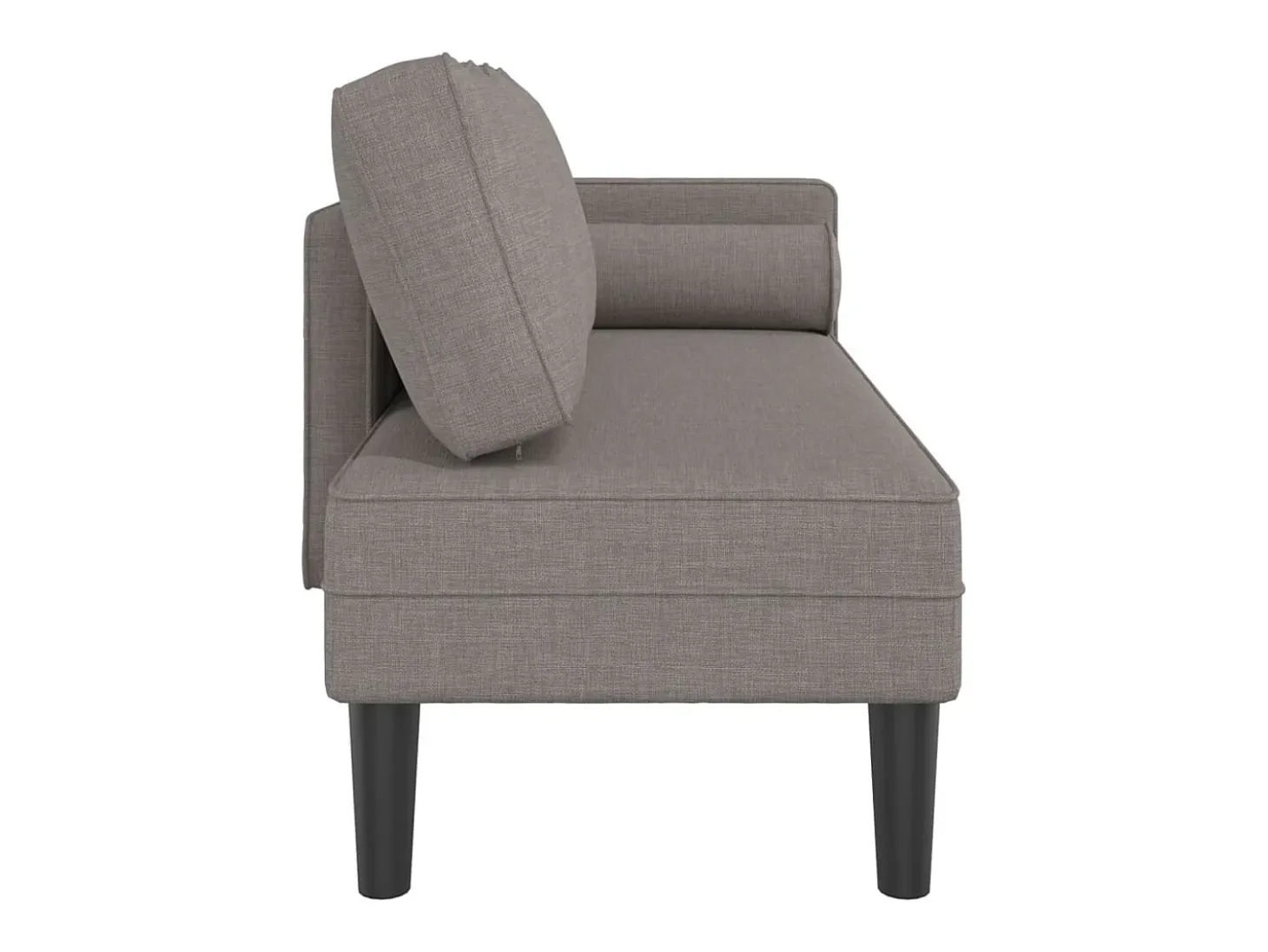 Chaise lounge com almofadões tecido cinzento-acastanhado PT322821