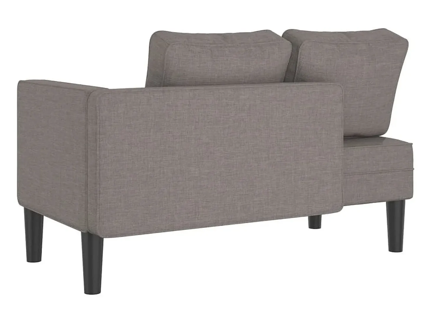 Chaise lounge com almofadões tecido cinzento-acastanhado PT322821