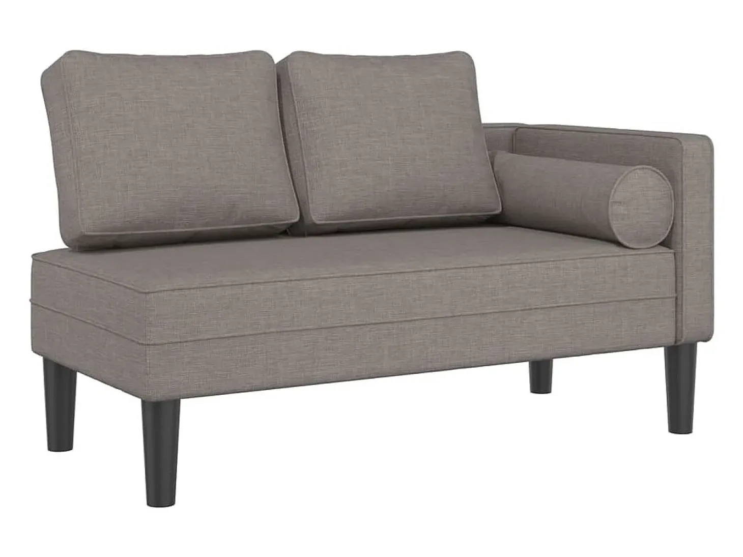 Chaise lounge com almofadões tecido cinzento-acastanhado PT322821