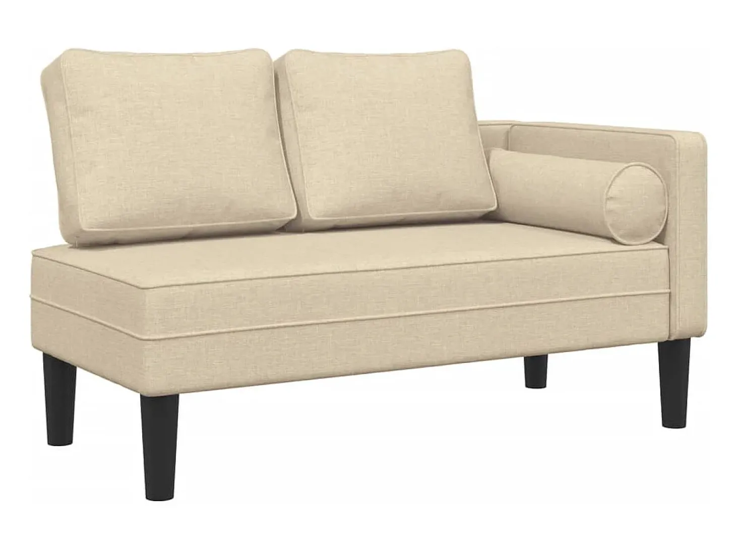 Chaise lounge com almofadões tecido creme PT305596