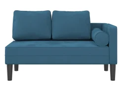Chaise lounge com almofadões veludo azul PT825002