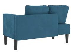 Chaise lounge com almofadões veludo azul PT825002