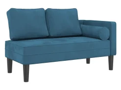 Chaise lounge com almofadões veludo azul PT825002