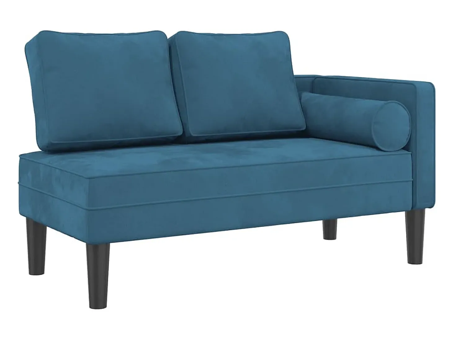 Chaise lounge com almofadões veludo azul PT825002