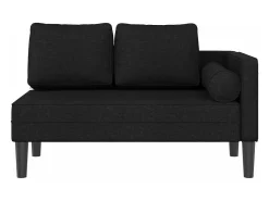 Chaise lounge com almofadões tecido preto PT968132