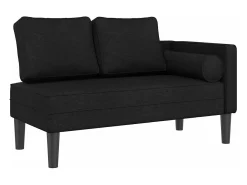 Chaise lounge com almofadões tecido preto PT968132