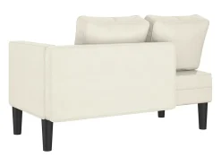 Chaise lounge com almofadões veludo creme PT594744