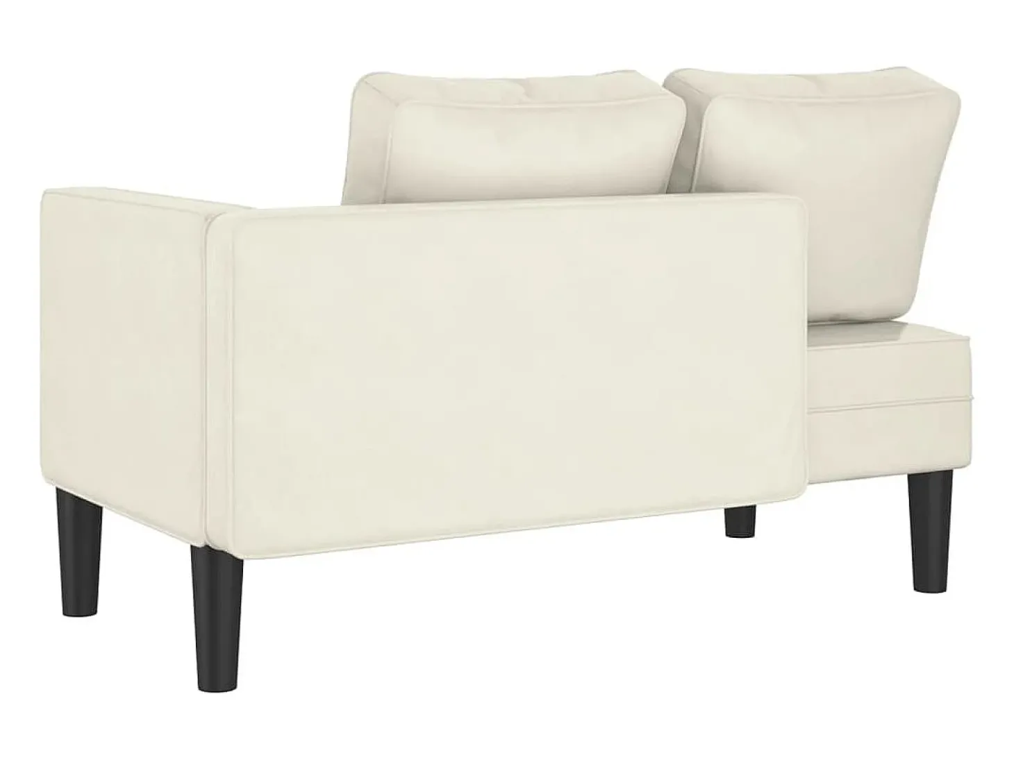 Chaise lounge com almofadões veludo creme PT594744