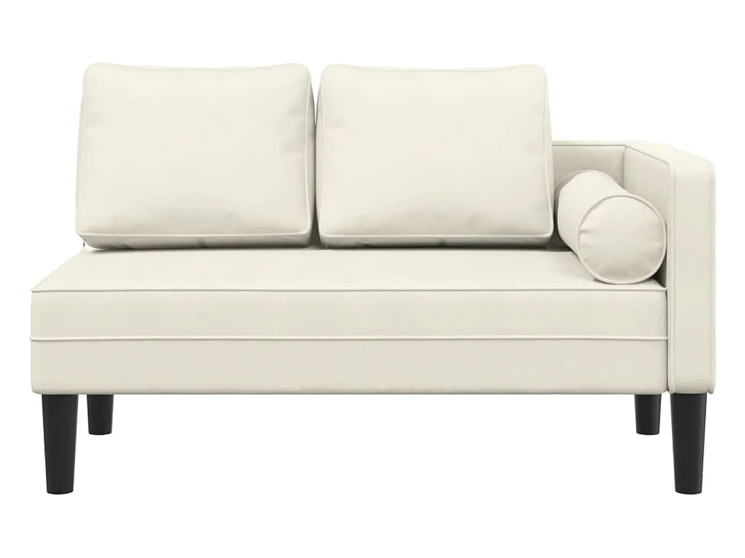 Chaise lounge com almofadões veludo creme PT594744