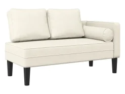 Chaise lounge com almofadões veludo creme PT594744