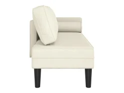 Chaise lounge com almofadões veludo creme PT594744