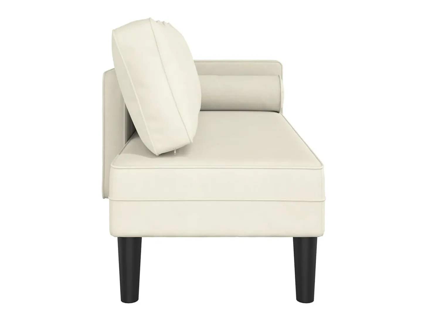 Chaise lounge com almofadões veludo creme PT594744