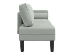 Chaise lounge com almofadões veludo cinzento-claro PT765692