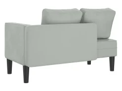 Chaise lounge com almofadões veludo cinzento-claro PT765692
