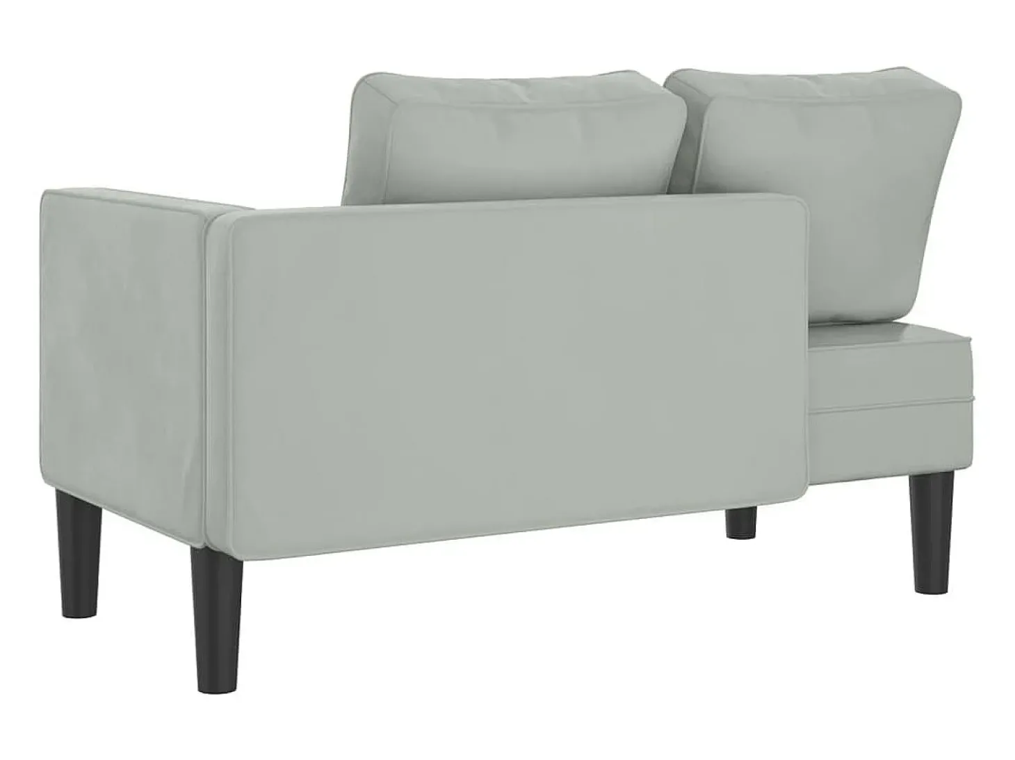 Chaise lounge com almofadões veludo cinzento-claro PT765692