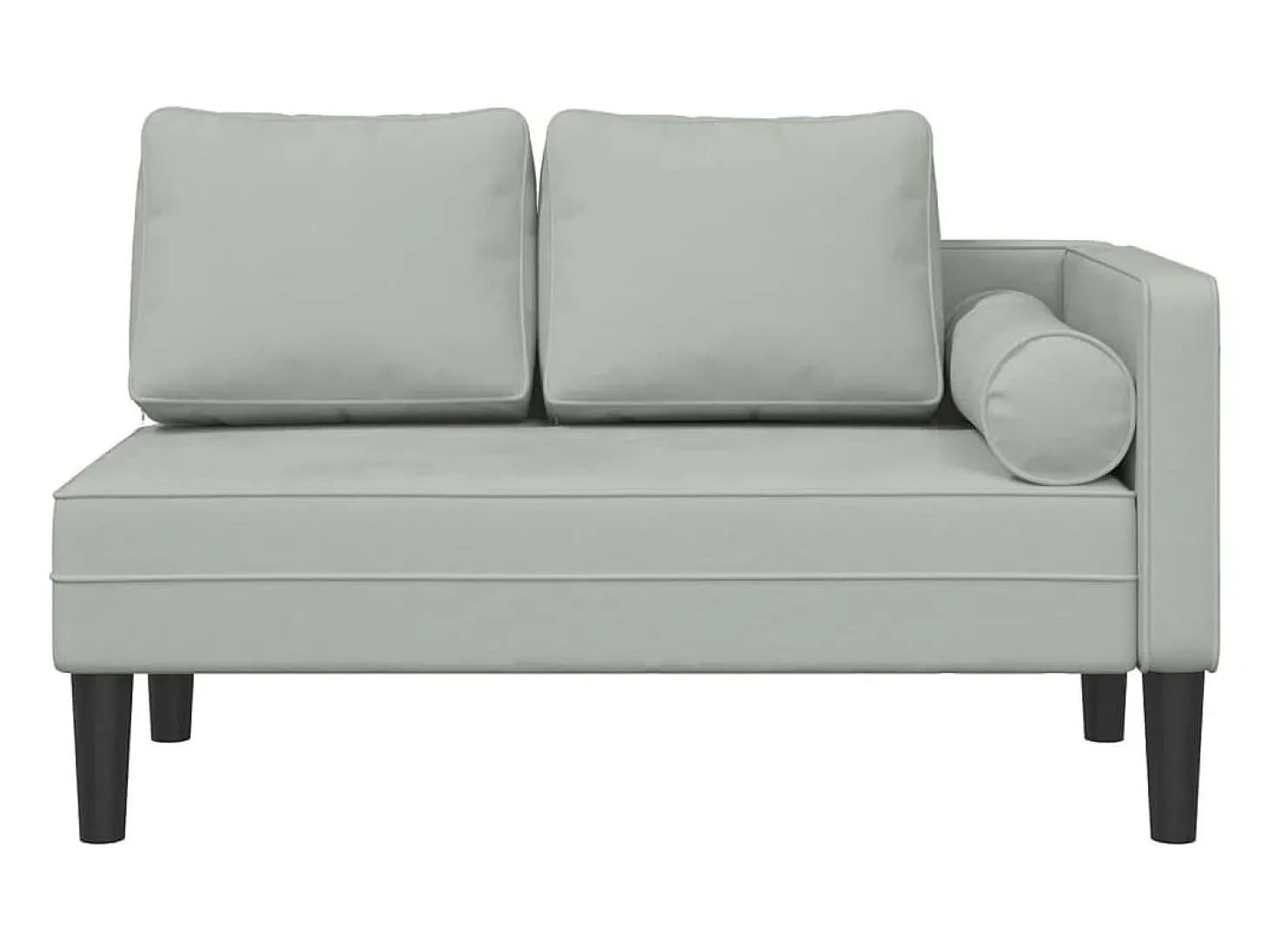 Chaise lounge com almofadões veludo cinzento-claro PT765692
