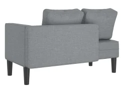 Chaise lounge com almofadões tecido cinzento-claro PT125770