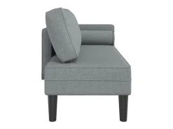 Chaise lounge com almofadões tecido cinzento-claro PT125770
