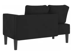 Chaise lounge com almofadões veludo preto PT521789
