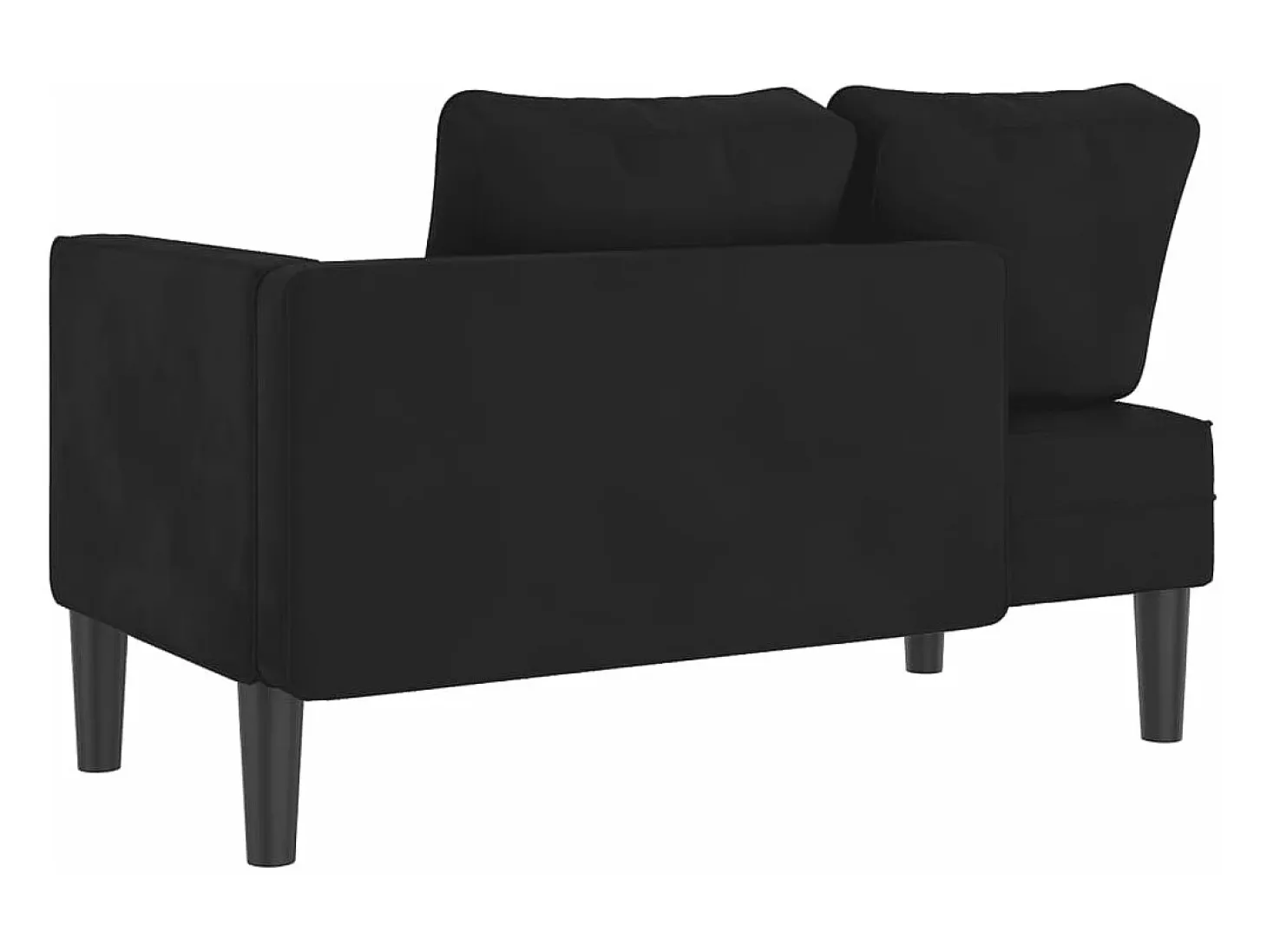 Chaise lounge com almofadões veludo preto PT521789
