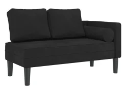 Chaise lounge com almofadões veludo preto PT521789