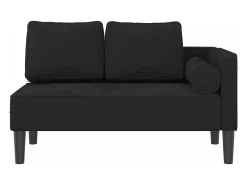 Chaise lounge com almofadões veludo preto PT521789