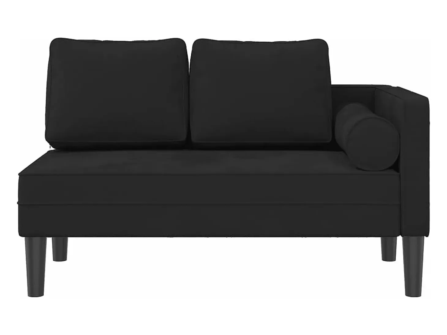 Chaise lounge com almofadões veludo preto PT521789