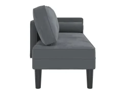Chaise lounge com almofadões veludo cinzento-escuro PT854854